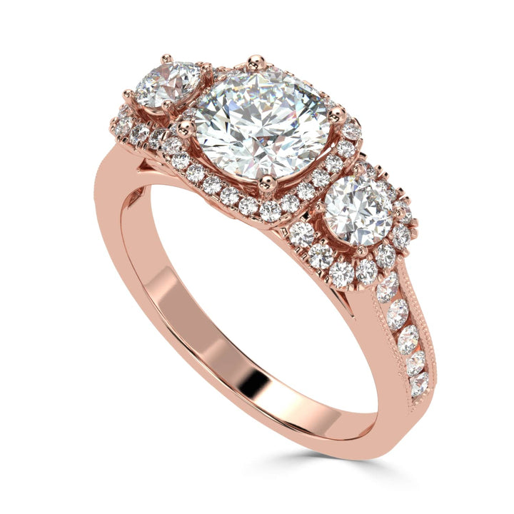 Celestial Elegance: The Tri-Level Solitaire Diamond Ring