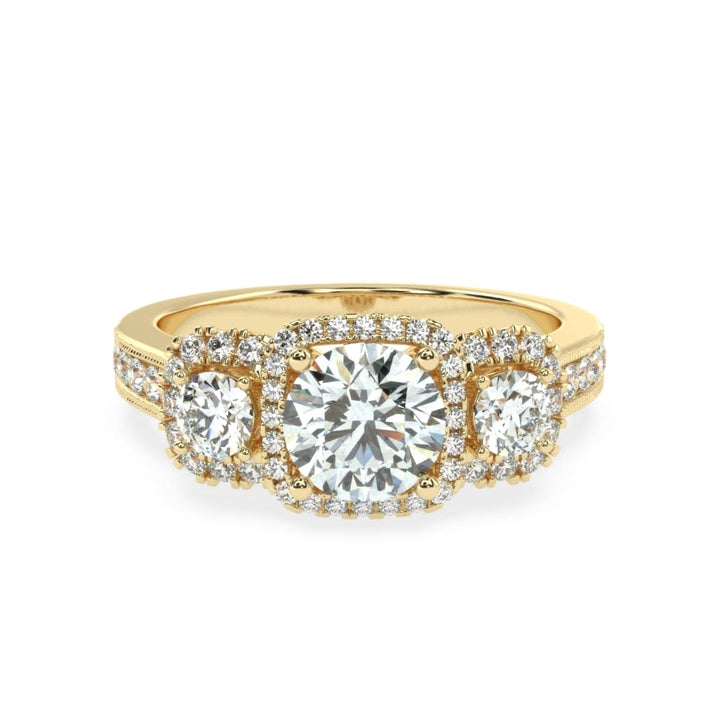 Celestial Elegance: The Tri-Level Solitaire Diamond Ring
