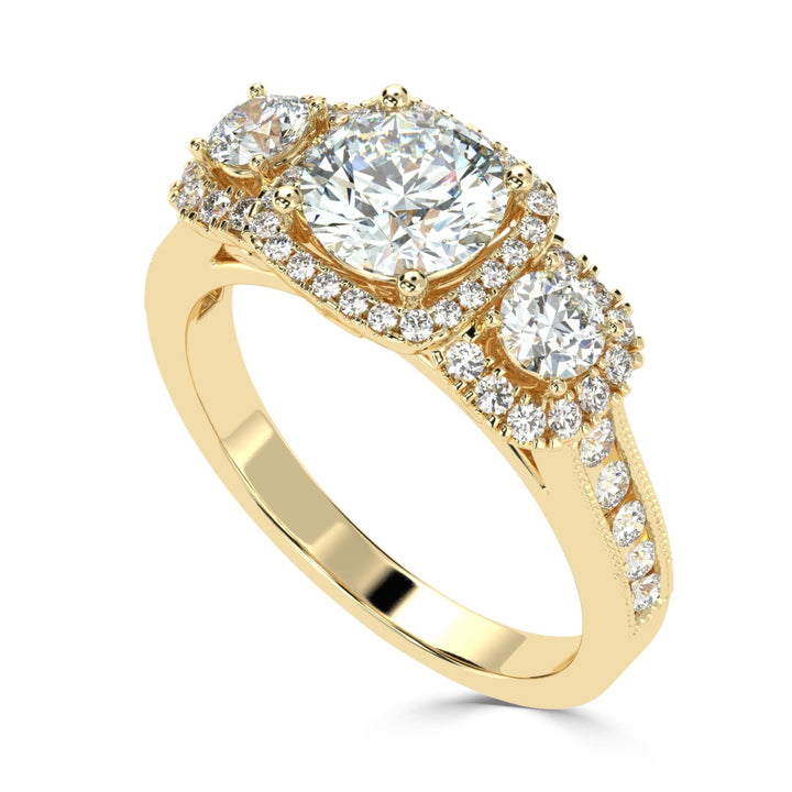 Celestial Elegance: The Tri-Level Solitaire Diamond Ring