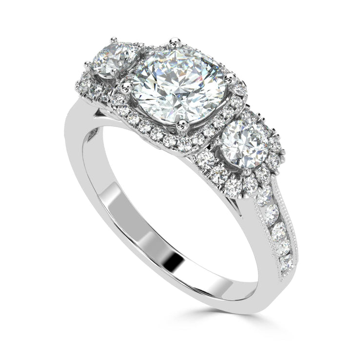 Celestial Elegance: The Tri-Level Solitaire Diamond Ring