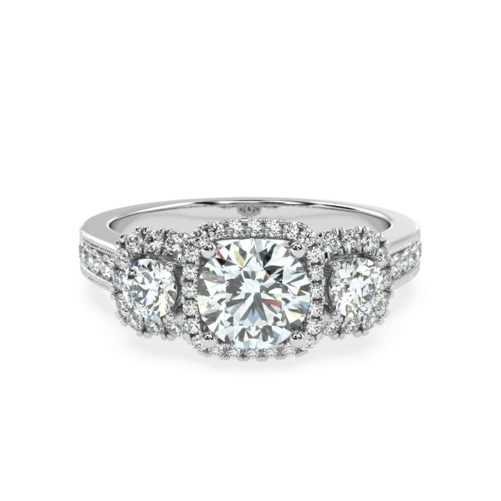 Celestial Elegance: The Tri-Level Solitaire Diamond Ring
