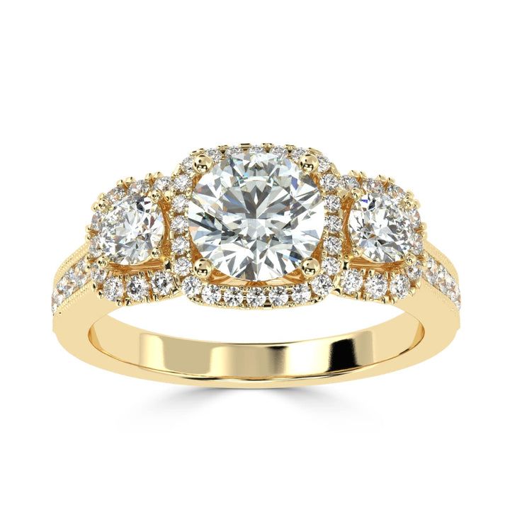 Celestial Elegance: The Tri-Level Solitaire Diamond Ring