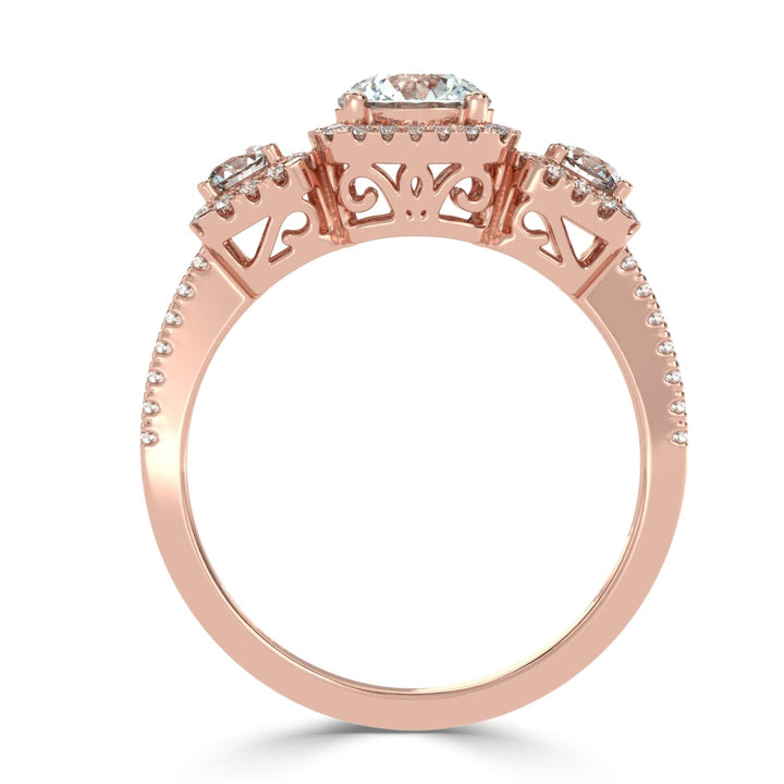 Everlasting Trio: Diamond Three Stone Engagement Ring