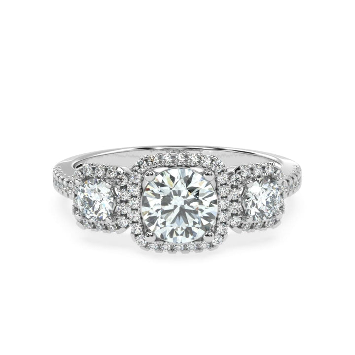 Everlasting Trio: Diamond Three Stone Engagement Ring