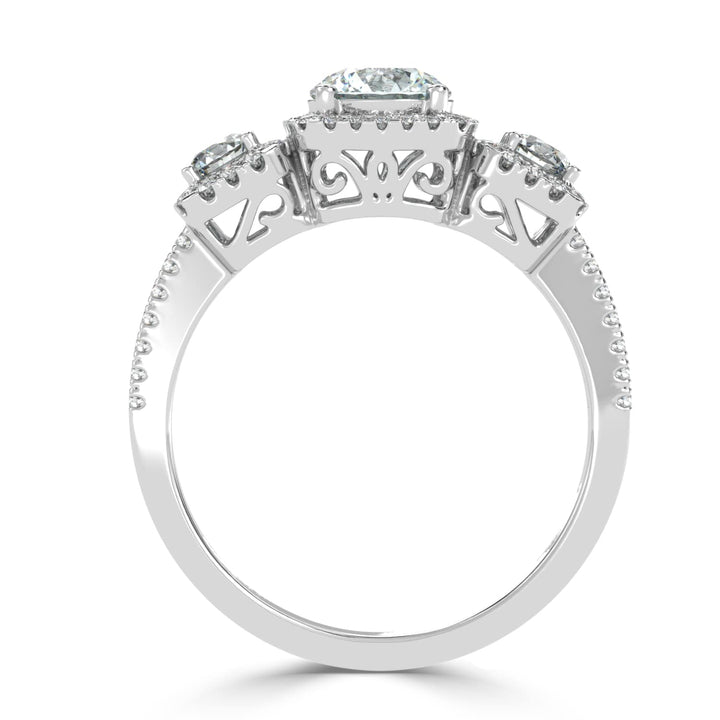 Everlasting Trio: Diamond Three Stone Engagement Ring
