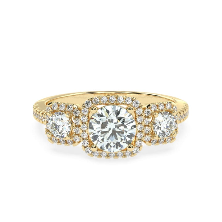 Everlasting Trio: Diamond Three Stone Engagement Ring