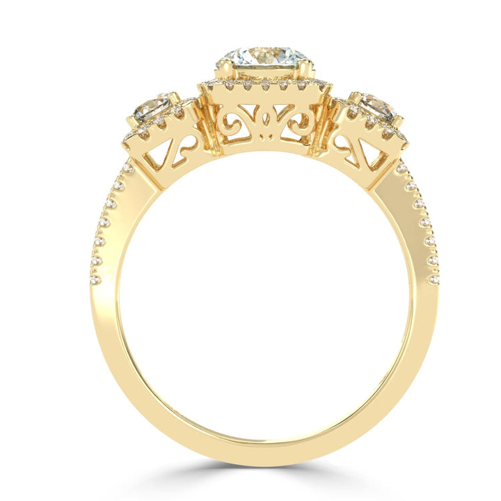 Everlasting Trio: Diamond Three Stone Engagement Ring