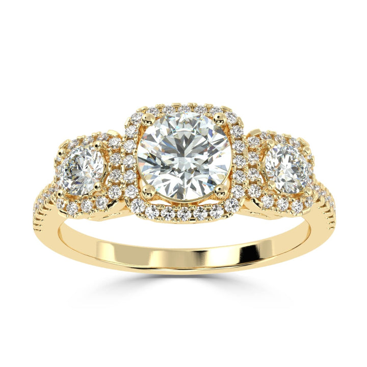 Everlasting Trio: Diamond Three Stone Engagement Ring