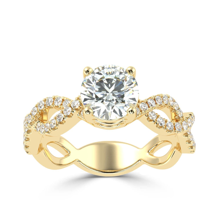 Twisted Brilliance: Crisscross Solitaire Diamond Ring