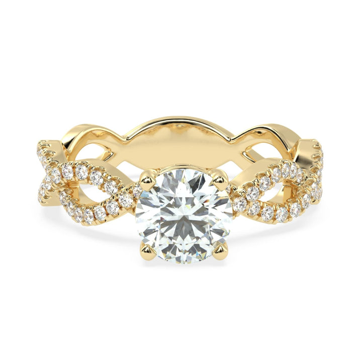 Twisted Brilliance: Crisscross Solitaire Diamond Ring