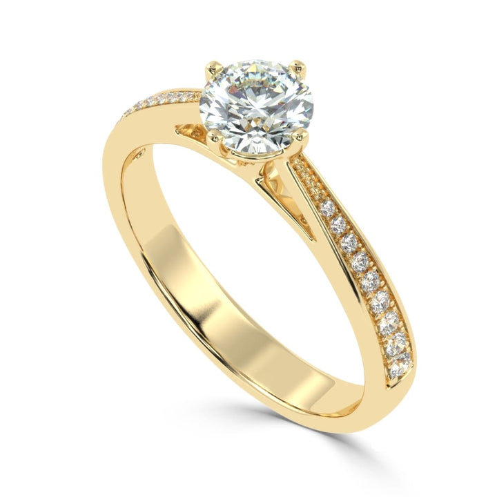 Aphrodite's Grace: Solitaire Diamond Ring of Eternal Love