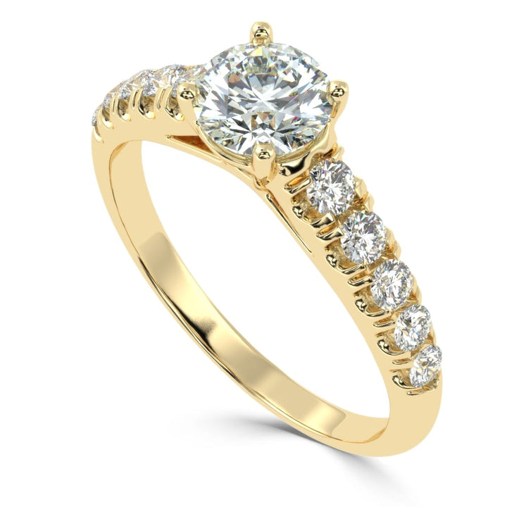 Athenian Radiance: The Dance of Eternity Solitaire Diamond Ring