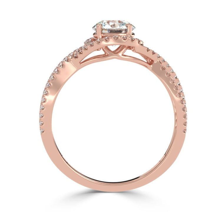 Whispering Elegance The Criss Cross Micro Pave Solitaire Diamond Ring
