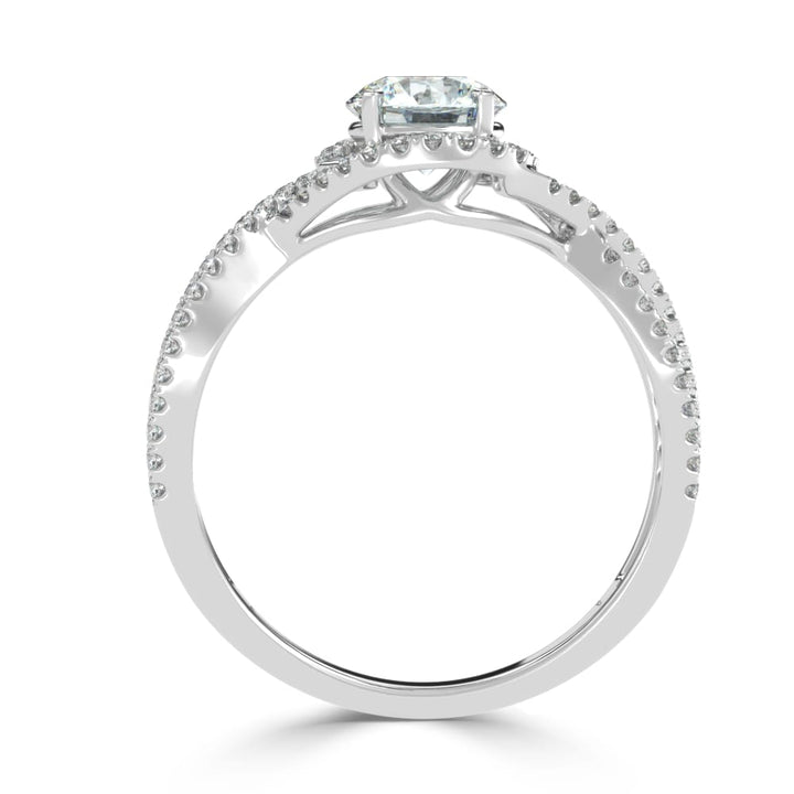 Whispering Elegance The Criss Cross Micro Pave Solitaire Diamond Ring