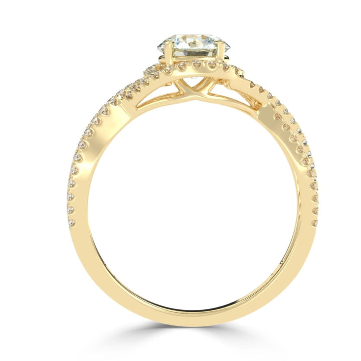 Whispering Elegance The Criss Cross Micro Pave Solitaire Diamond Ring
