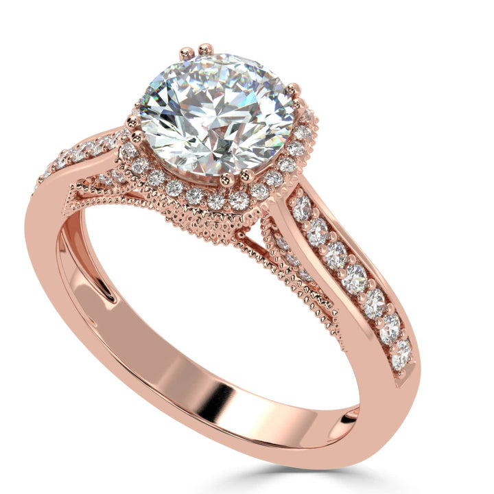 Eternal Brilliance Solitaire Diamond Ring with Micro Pave Setting