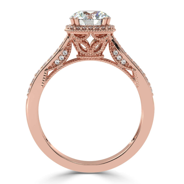 Eternal Brilliance Solitaire Diamond Ring with Micro Pave Setting