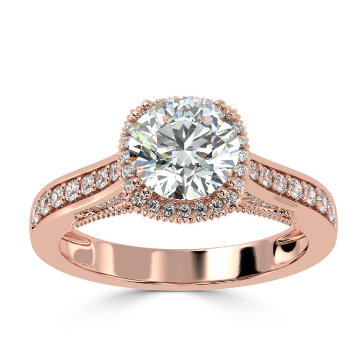 Eternal Brilliance Solitaire Diamond Ring with Micro Pave Setting