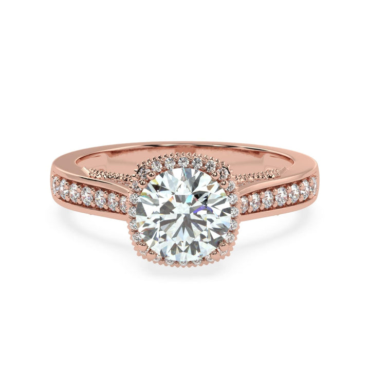 Eternal Brilliance Solitaire Diamond Ring with Micro Pave Setting