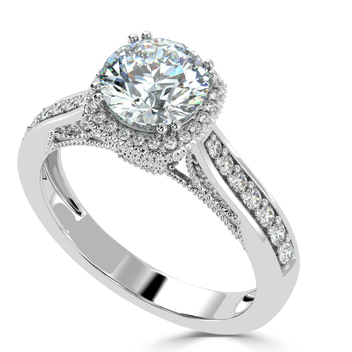 Eternal Brilliance Solitaire Diamond Ring with Micro Pave Setting