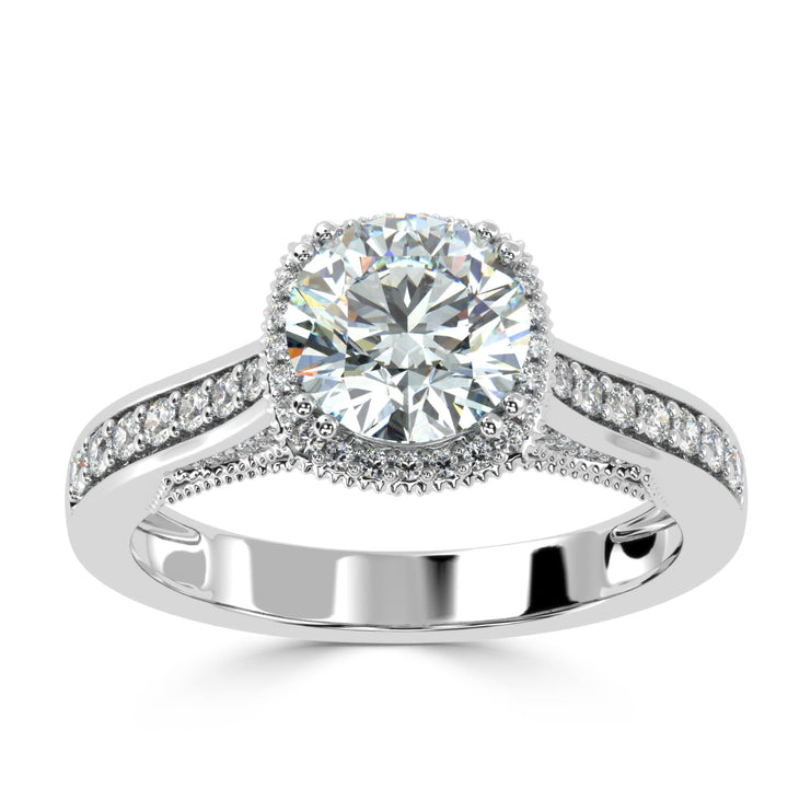Eternal Brilliance Solitaire Diamond Ring with Micro Pave Setting