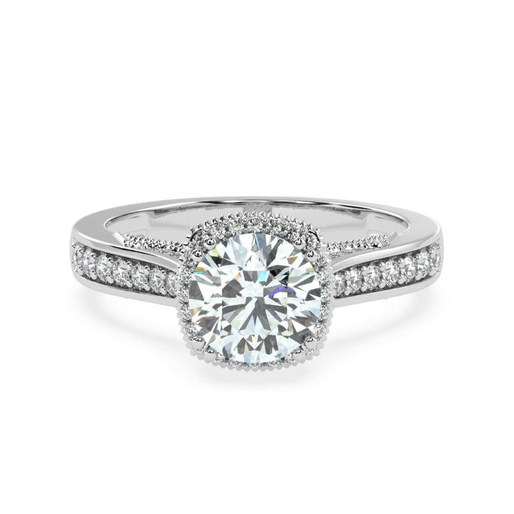 Eternal Brilliance Solitaire Diamond Ring with Micro Pave Setting