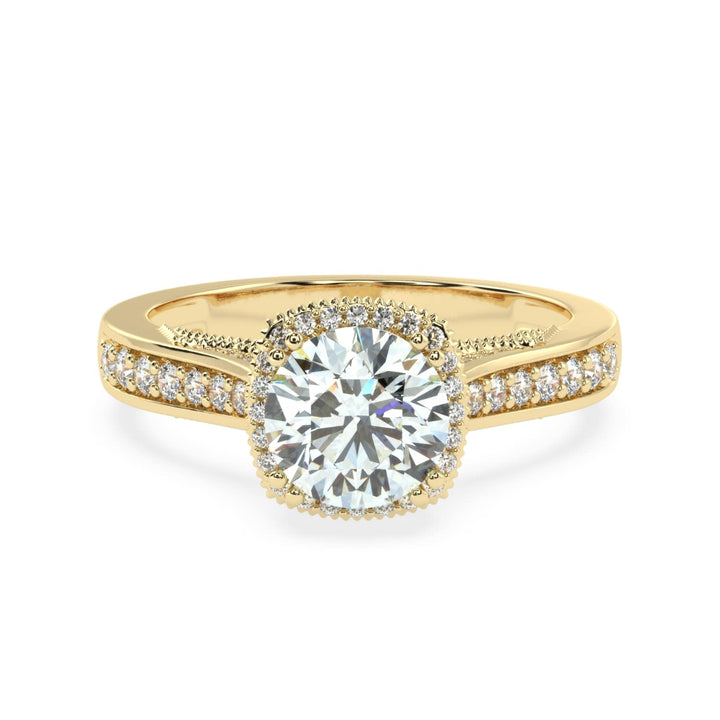 Eternal Brilliance Solitaire Diamond Ring with Micro Pave Setting