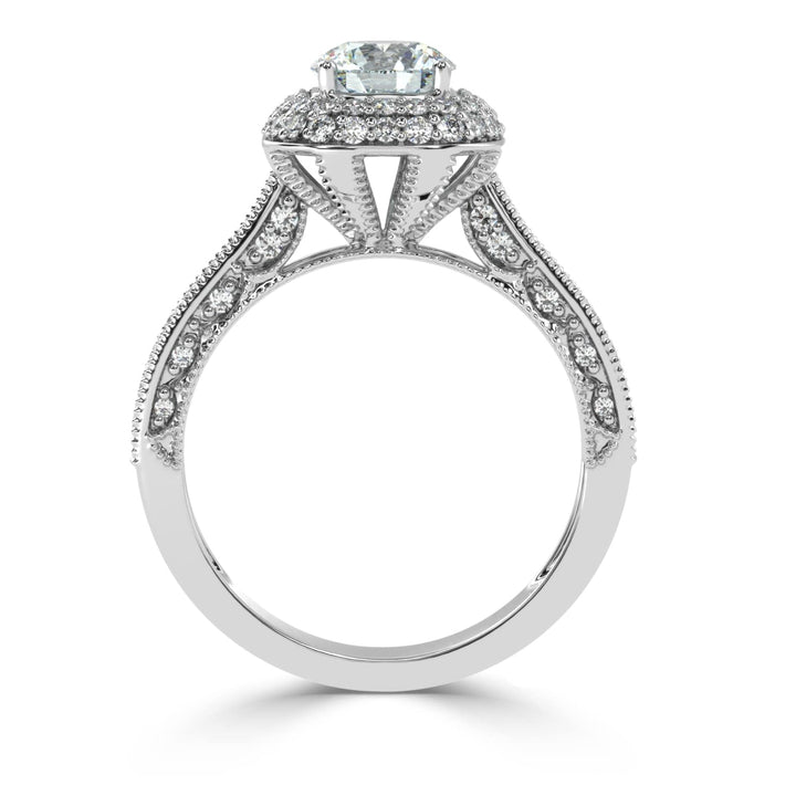 Dazzling Twin Halo Solitaire Diamond Ring