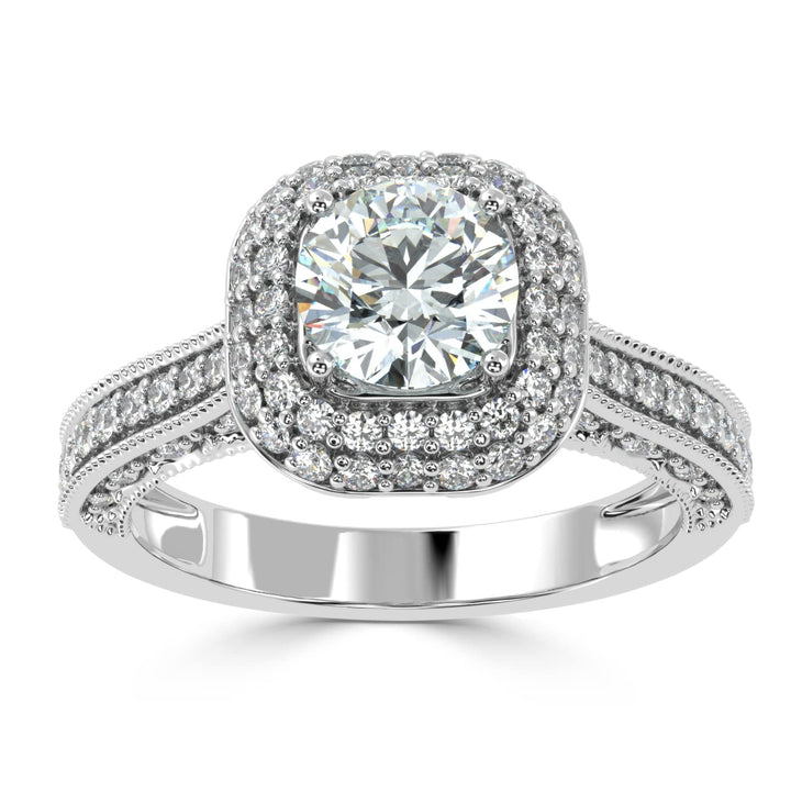 Dazzling Twin Halo Solitaire Diamond Ring