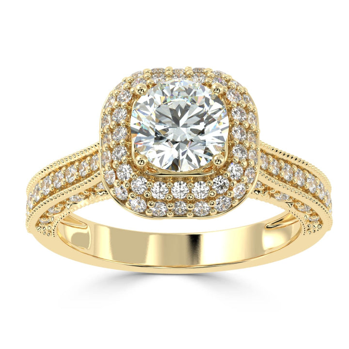 Dazzling Twin Halo Solitaire Diamond Ring