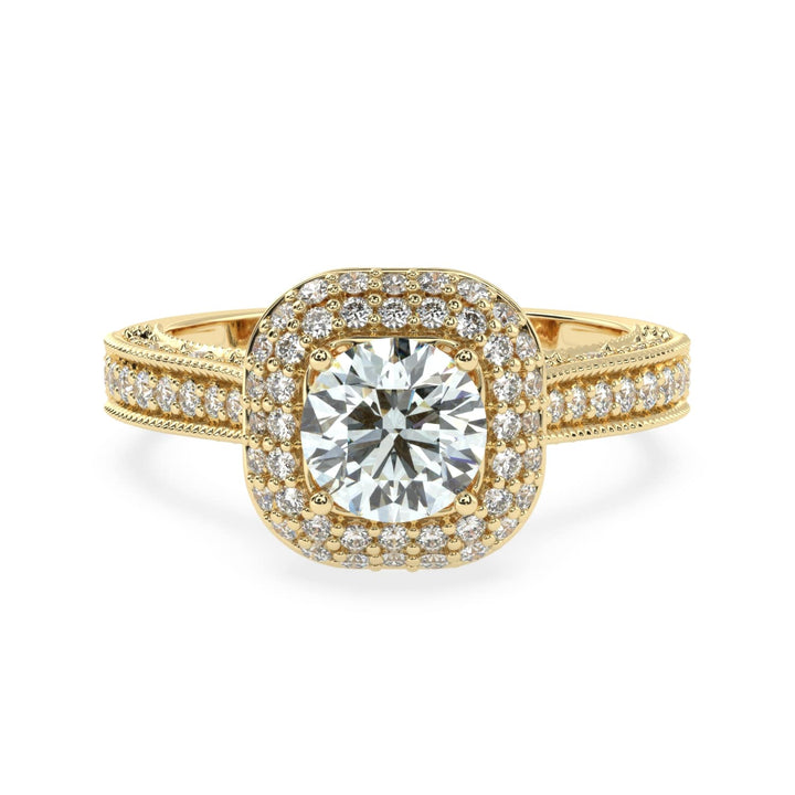 Dazzling Twin Halo Solitaire Diamond Ring