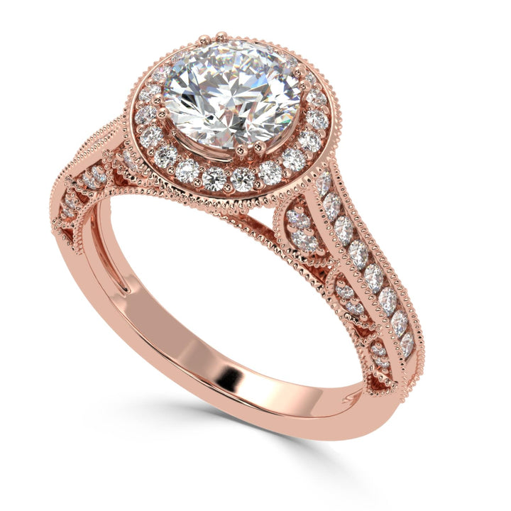 Radiant Halo Elegance Solitaire Diamond Ring