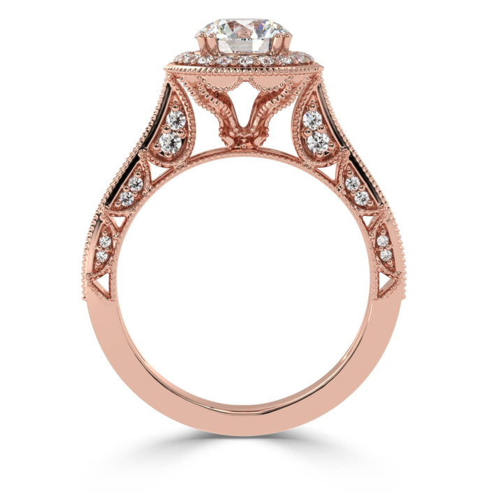 Radiant Halo Elegance Solitaire Diamond Ring