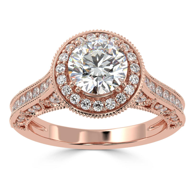 Radiant Halo Elegance Solitaire Diamond Ring