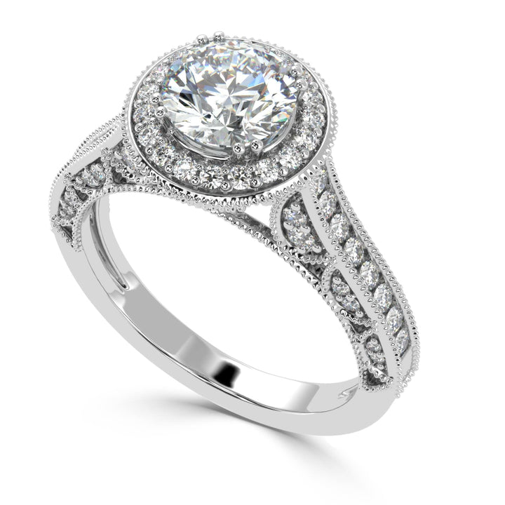 Radiant Halo Elegance Solitaire Diamond Ring