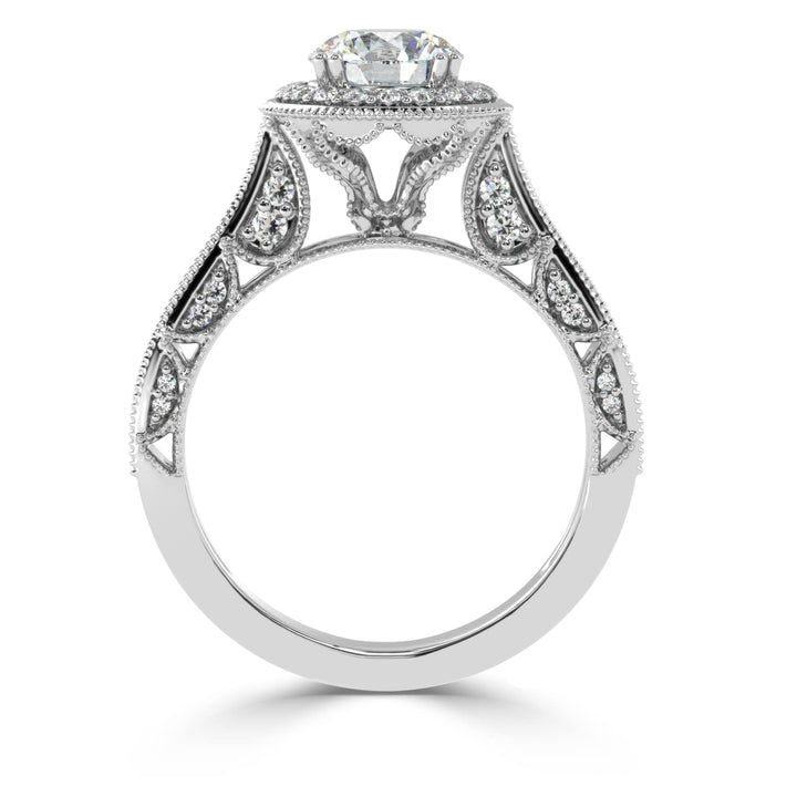 Radiant Halo Elegance Solitaire Diamond Ring