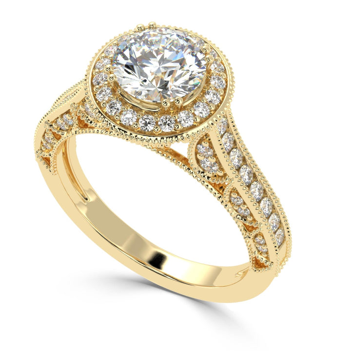 Radiant Halo Elegance Solitaire Diamond Ring