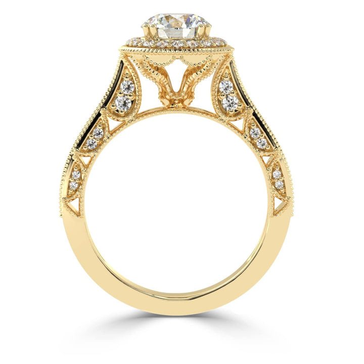 Radiant Halo Elegance Solitaire Diamond Ring