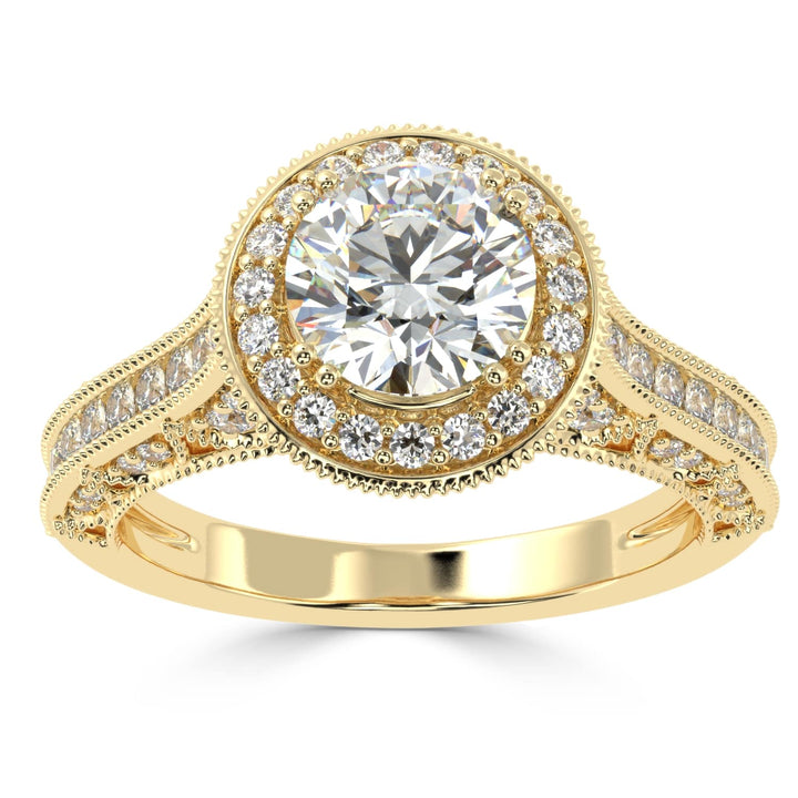 Radiant Halo Elegance Solitaire Diamond Ring