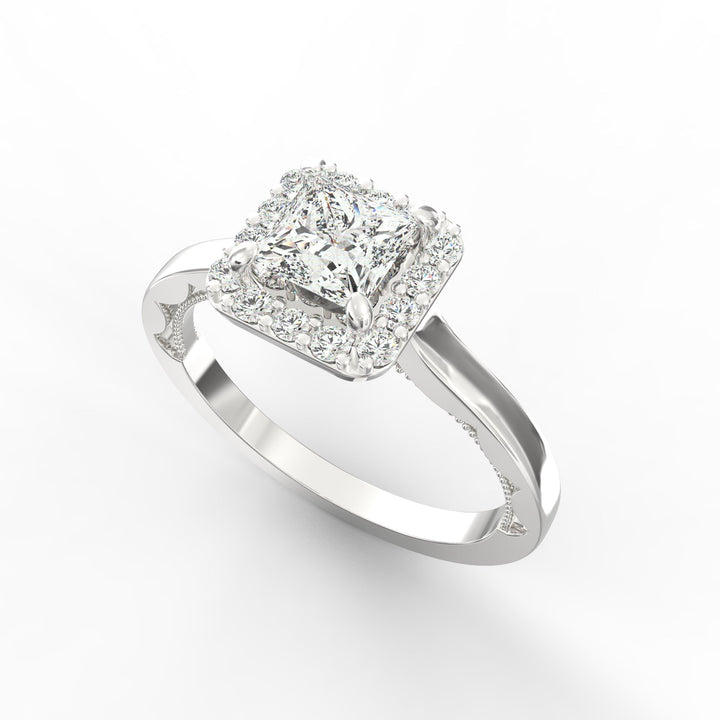 Princess's Eternity Princess Cut Solitaire Diamond Proposal Ring.
