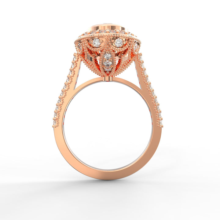 Haloed Elegance: Engagement Diamond Solitaire Ring