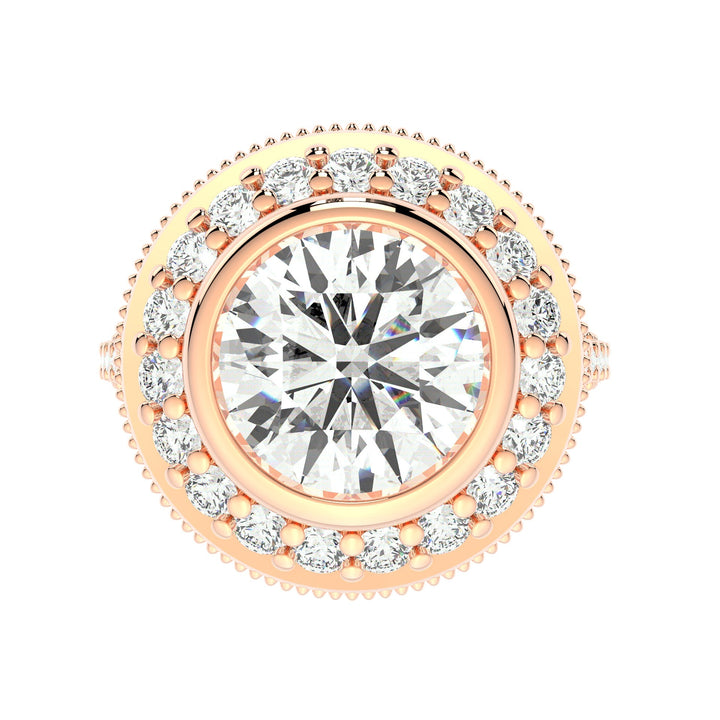 Haloed Elegance: Engagement Diamond Solitaire Ring