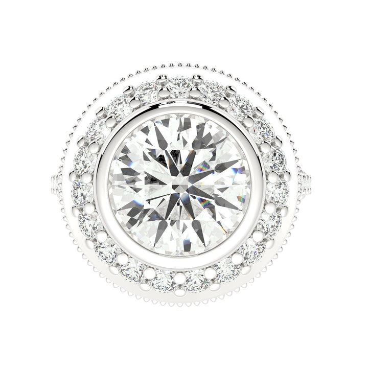 Haloed Elegance: Engagement Diamond Solitaire Ring