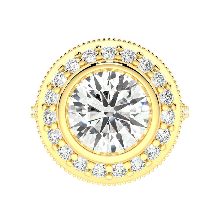 Haloed Elegance: Engagement Diamond Solitaire Ring