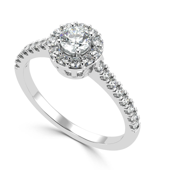 Haloed Splendor Solitaire Diamond Ring