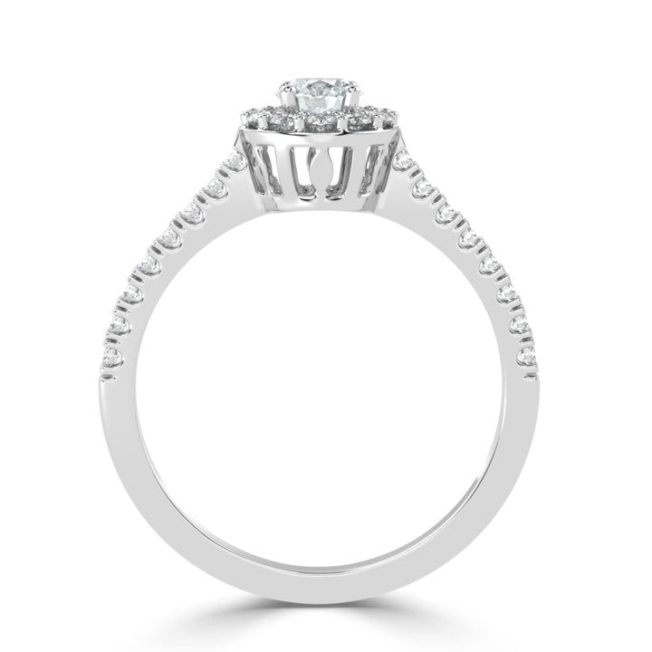 Haloed Splendor Solitaire Diamond Ring