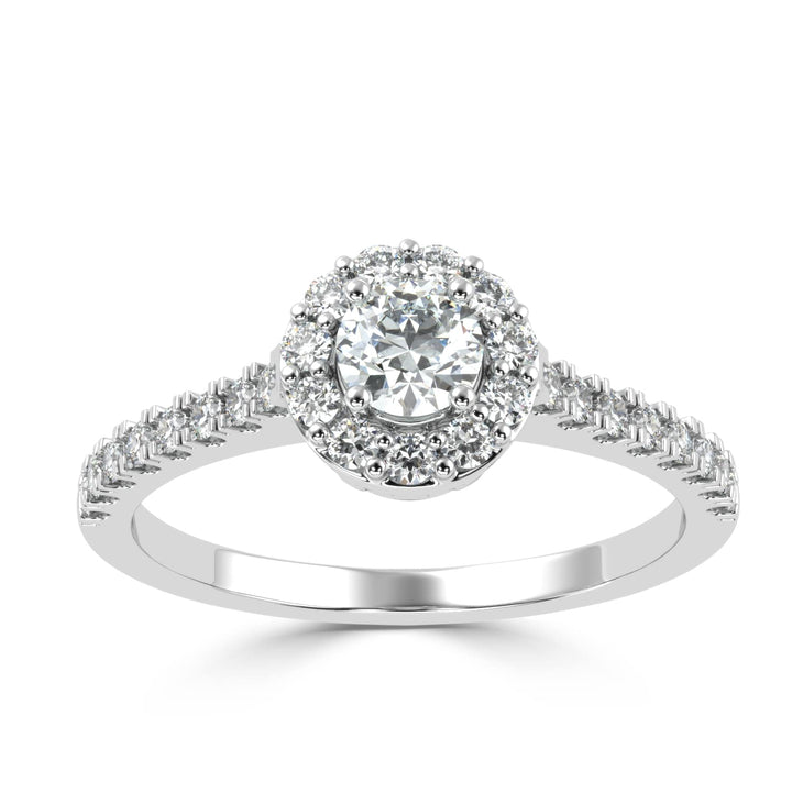 Haloed Splendor Solitaire Diamond Ring