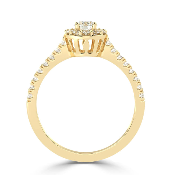 Haloed Splendor Solitaire Diamond Ring