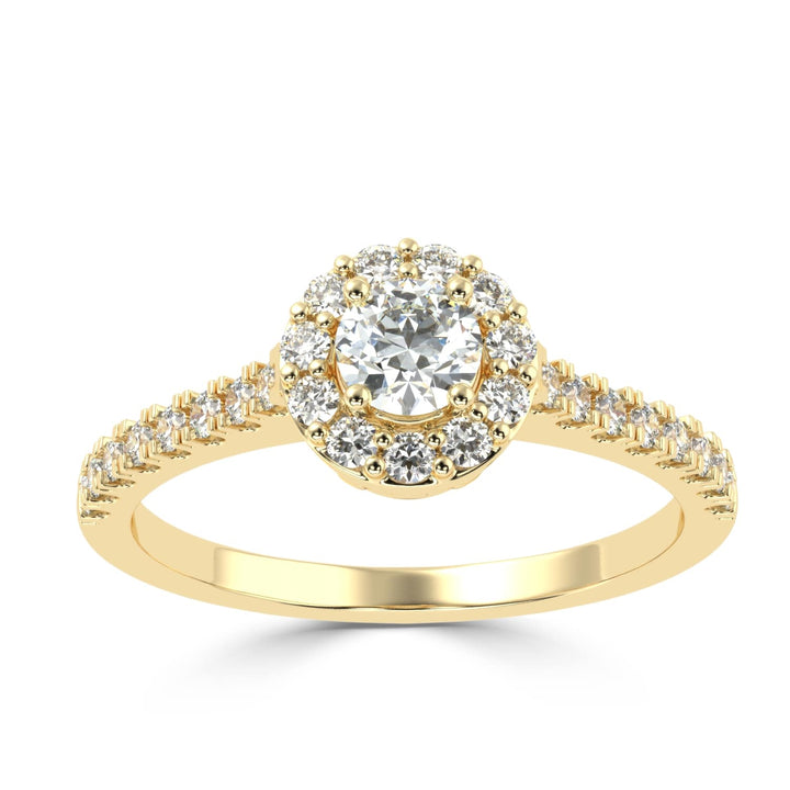 Haloed Splendor Solitaire Diamond Ring