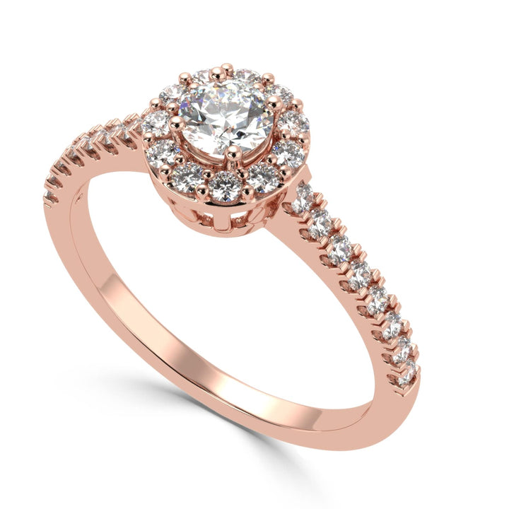 Haloed Splendor Solitaire Diamond Ring